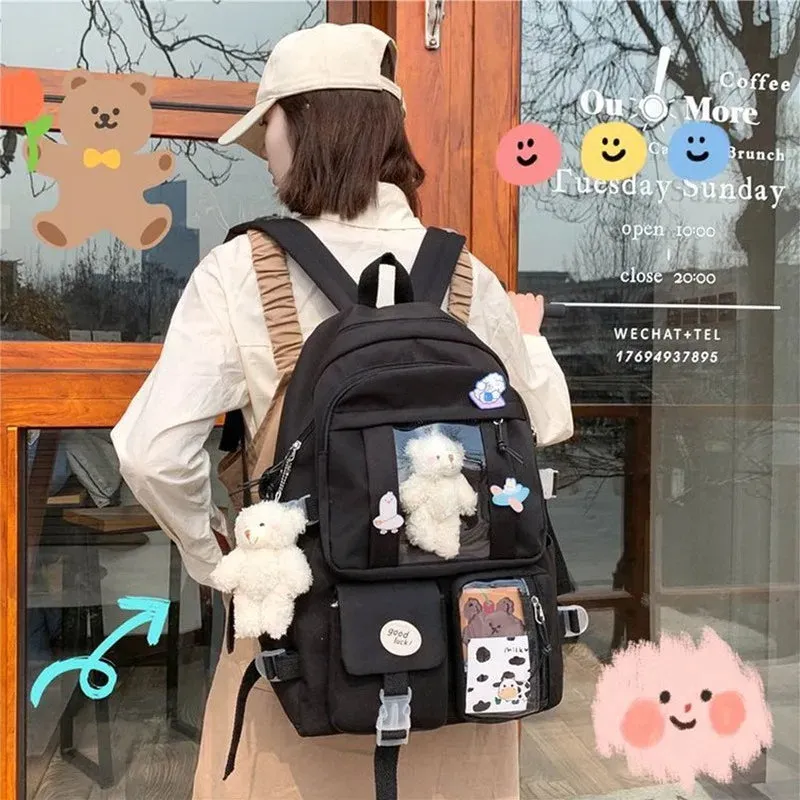 TAVIMART  -  Cute Bags Women Large Capacity Backpack Waterproof Nylon Female Schoolbag College Laptop Backpacks Kawaii Girl Travel Book Bags