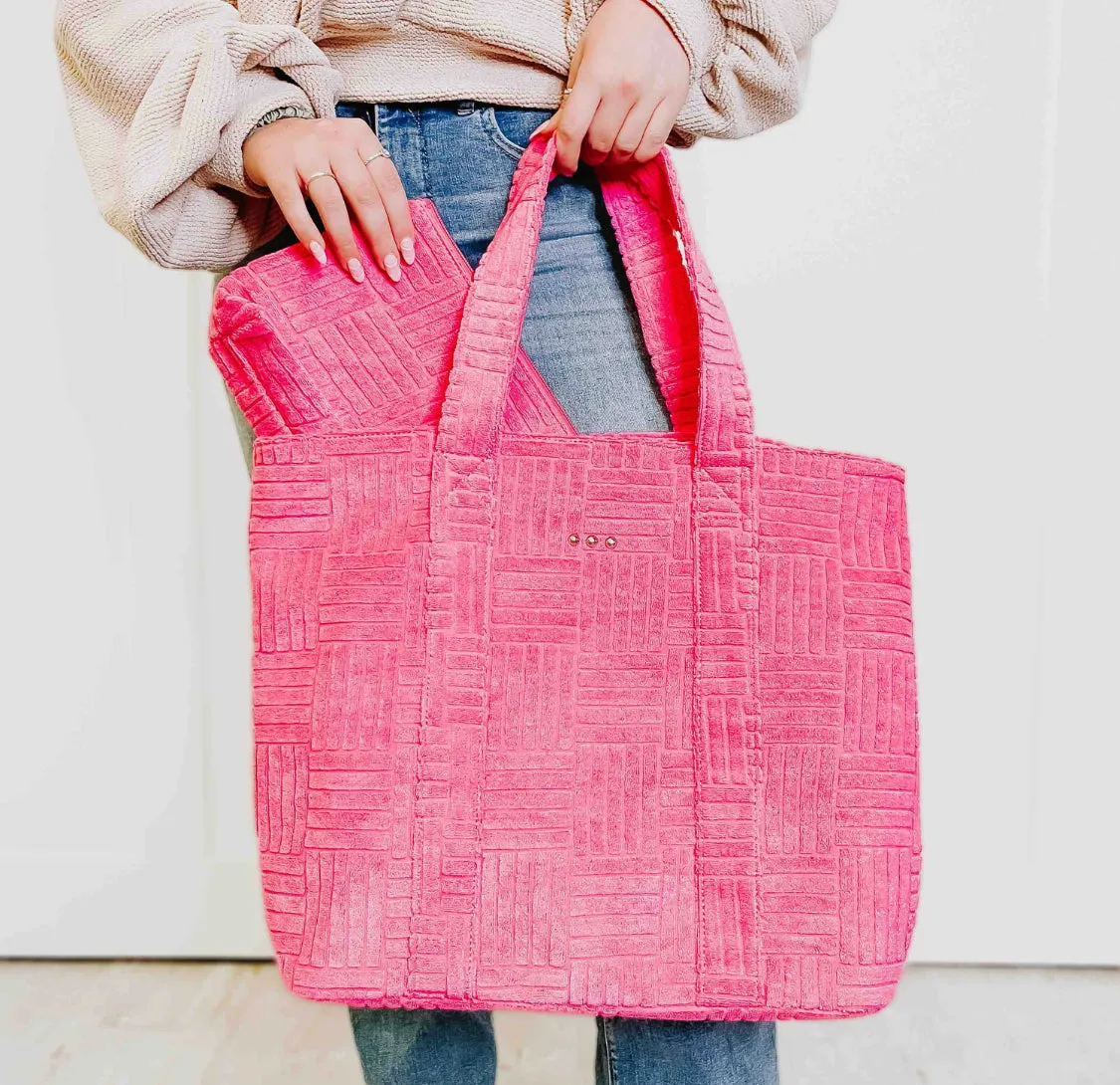 Teagan terry cloth tote with pouch