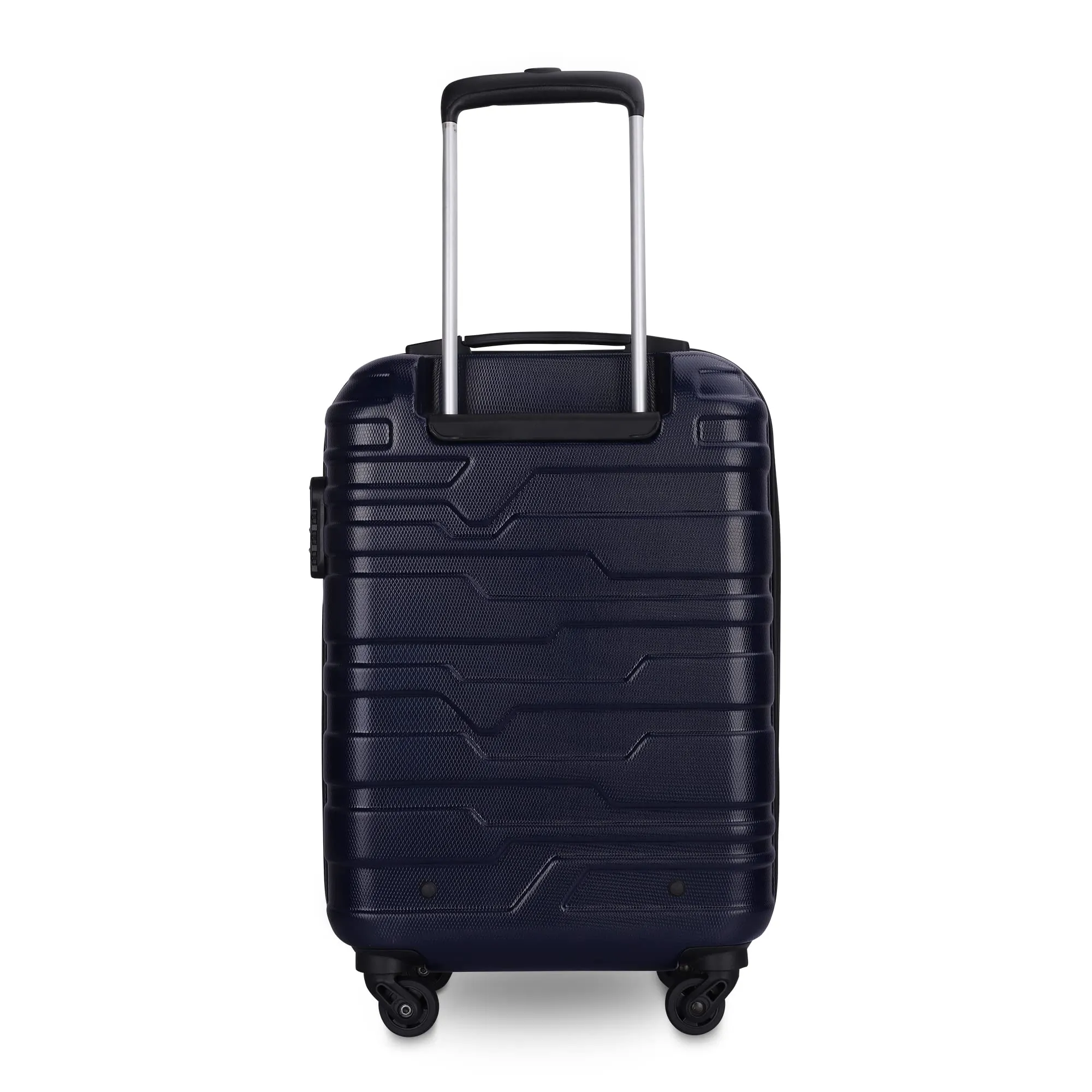 THE CLOWNFISH Arsenio Series Luggage ABS Hard Case Suitcase Four Wheel Trolley Bag - Navy Blue (55 cm, 22 inch)