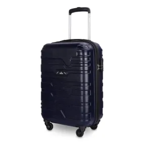 THE CLOWNFISH Arsenio Series Luggage ABS Hard Case Suitcase Four Wheel Trolley Bag - Navy Blue (55 cm, 22 inch)