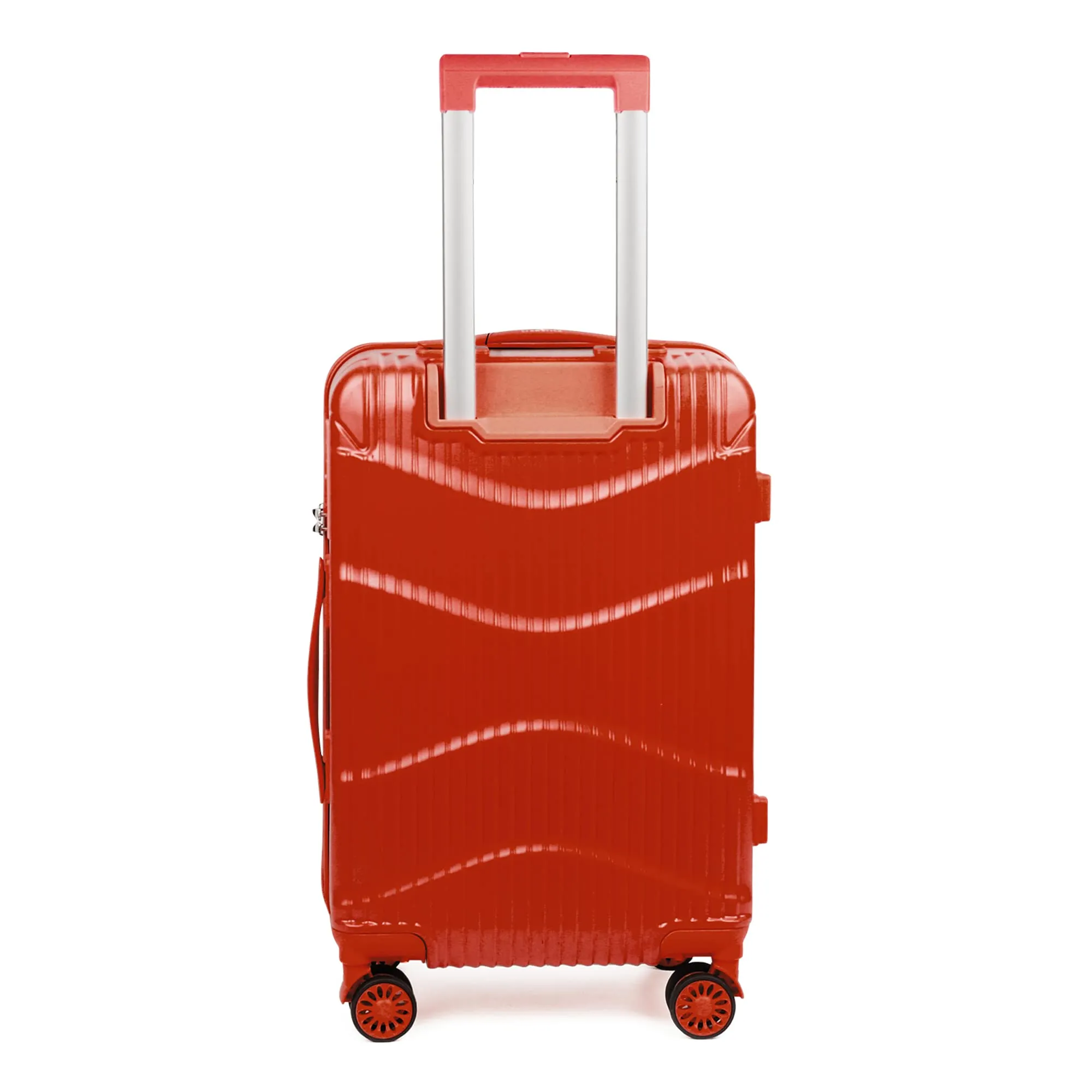 THE CLOWNFISH Ballard Series Luggage Abs & Polycarbonate Exterior Suitcase 8 Wheel Spinner Hardside Trolley Bag With Tsa Lock- Red (Small Size, 55 Cm-22 Inch), 35 Centimeters, 23 Centimeters