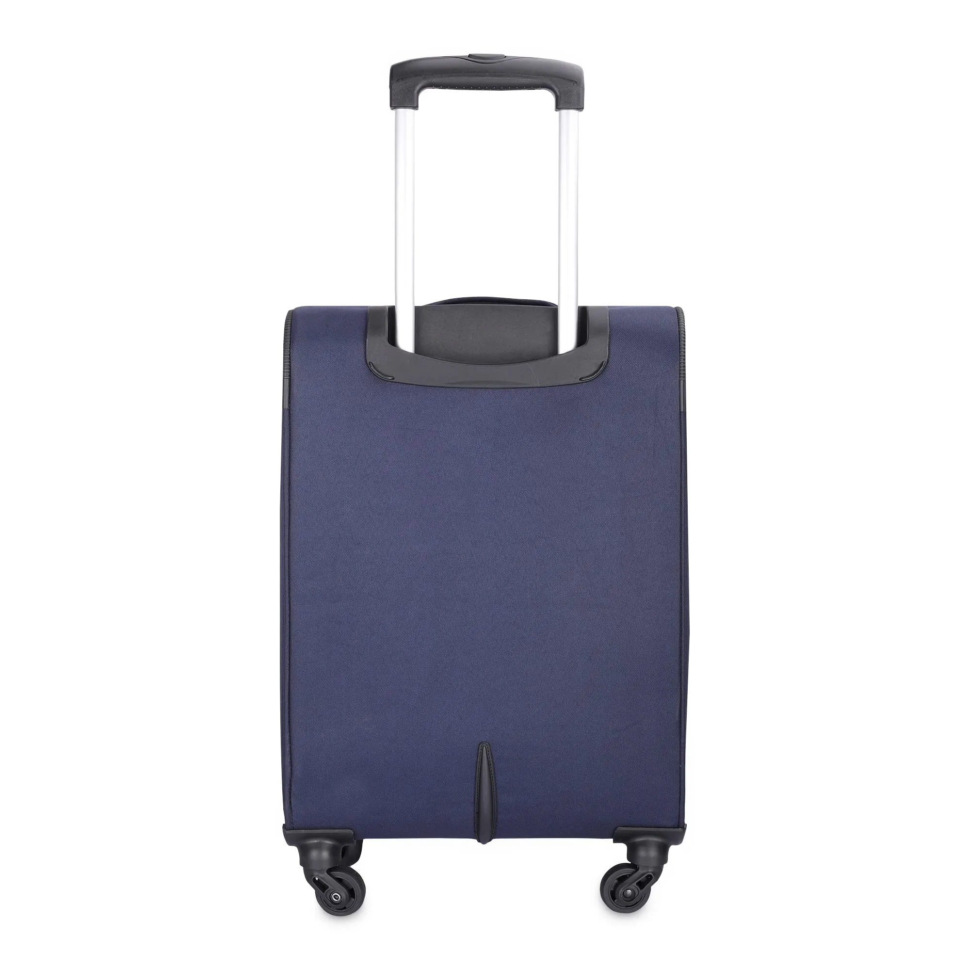 THE CLOWNFISH Jarek Series Luggage Polyester Soft Case Expandable Capacity 4 Wheels Suitcase Four Spinner Wheels Trolley Bag - Navy Blue (57 Cm, 22 Inch), Small