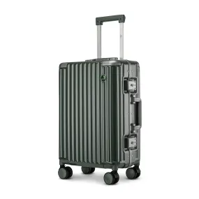 THE CLOWNFISH Stark Series Luggage PolyCarbonate Hard Case Suitcase Eight Wheel Trolley Bag with Double TSA Locks- Forest Green (Small size, 57 cm-22 inch)