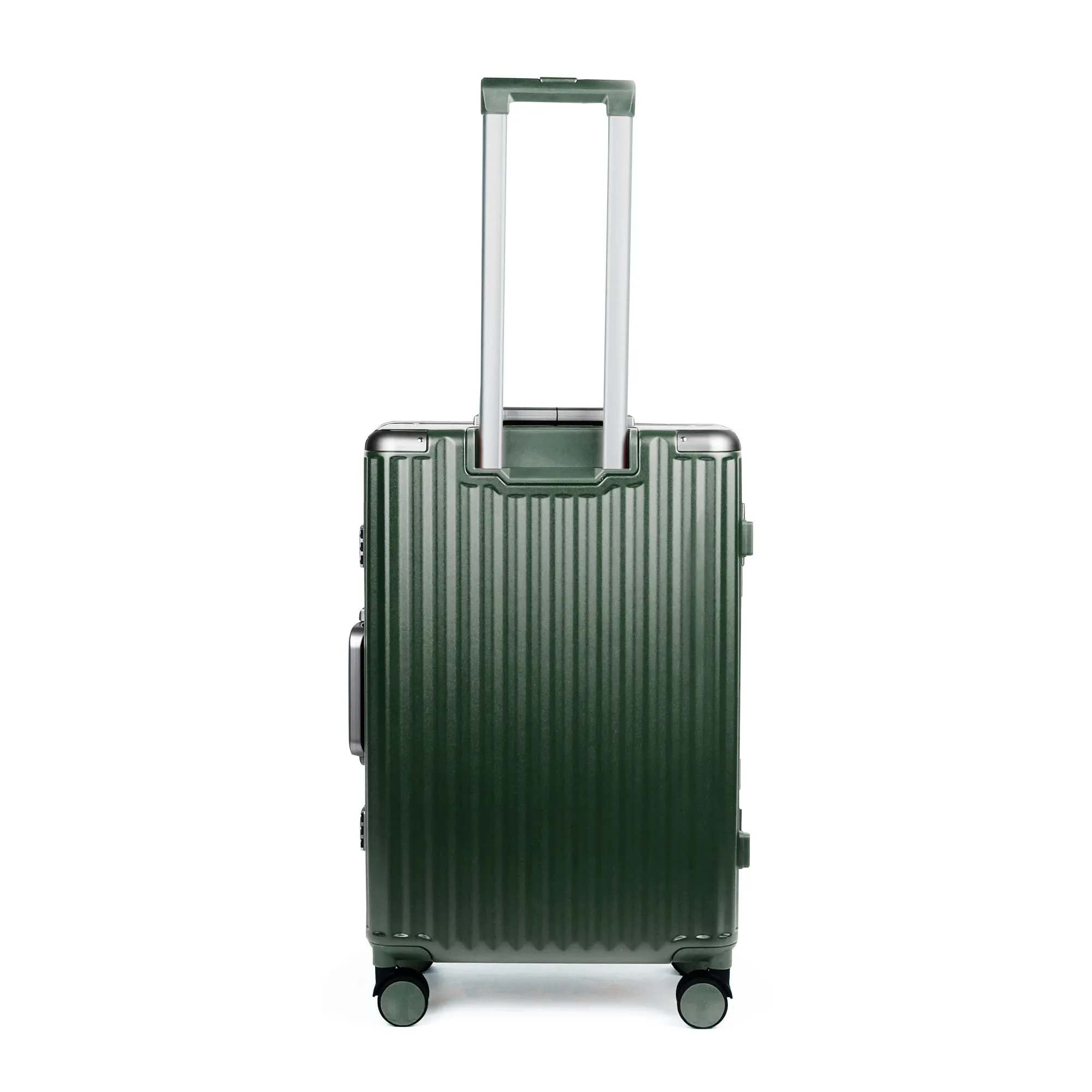 THE CLOWNFISH Stark Series Luggage PolyCarbonate Hard Case Suitcase Eight Wheel Trolley Bag with Double TSA Locks- Forest Green (Small size, 57 cm-22 inch)