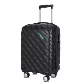 THE CLOWNFISH Wanderwheels Series Luggage ABS Hard Case Suitcase Eight Wheel Trolley Bag- Black (52 cm- 20.5 inch)