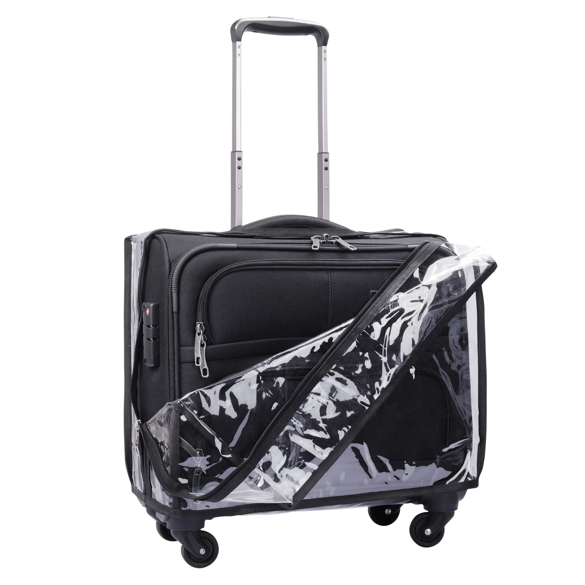 The Clownfish Waterproof Dust Proof Transparent Suitcase Luggage Trolley Bag Protective Cover with Zipper Suitable for Wanderer Luggage 17 inch Suitcase Trolley