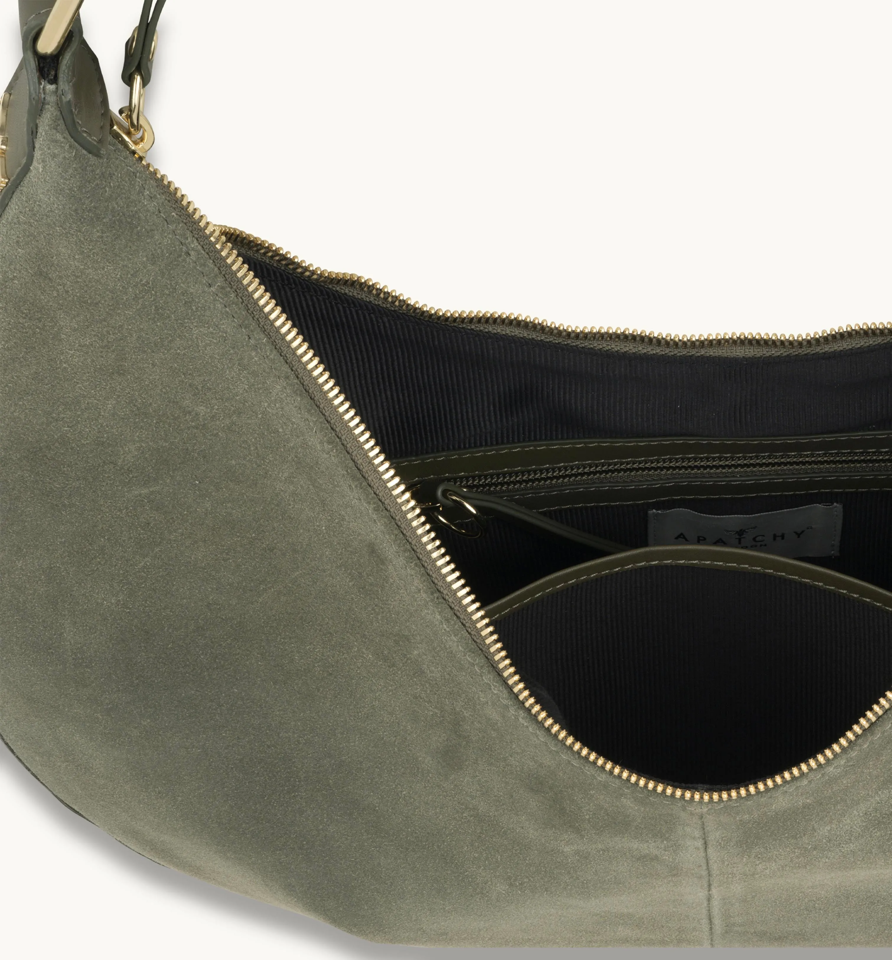 The Nora Olive Suede Bag