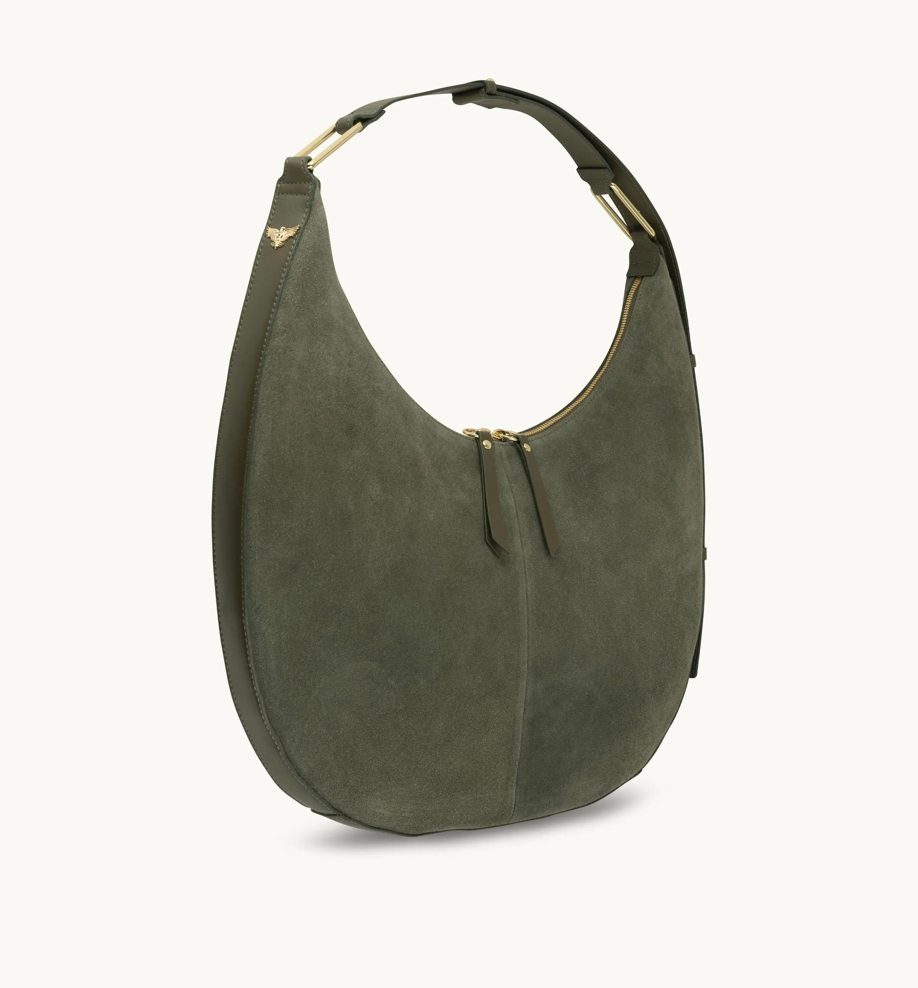 The Nora Olive Suede Bag