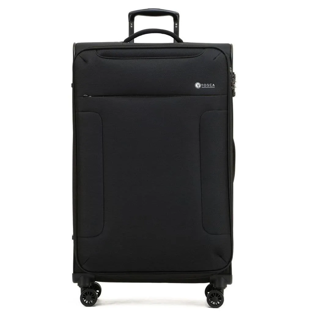 Tosca So Lite 3 Piece Softsided SuperLight Luggage Set - Black