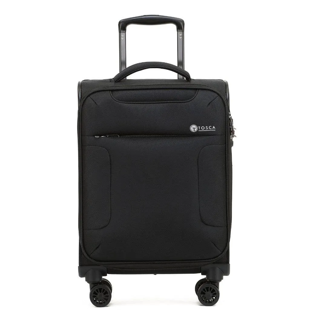 Tosca So Lite 3 Piece Softsided SuperLight Luggage Set - Black