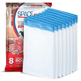 Travel Roll-Up Storage Bags With Double-Zip Seal And Triple-Seal Turbo