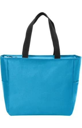 Turquoise Unisex Essential Zip Tote