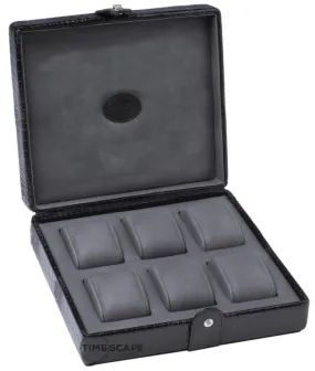 UNDERWOOD (LONDON) - 6-Unit Croco Watch Box | UN210/CBLK