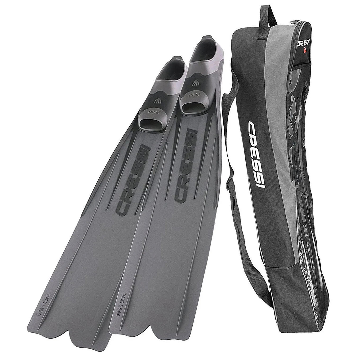 Used Cressi Men's Gara 3000 LD Long Distane Long Blade Diving Fins, 8-9 (with Bag) 42-43