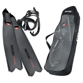 Used Seac Motus Tris Freediving and Spearfishing Set - Black, Size: 9.5-10