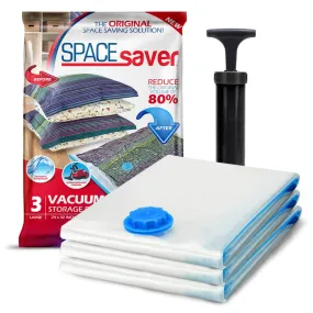 Vacuum Storage Bags (Large 3 Pack) Save 80% On Clothes Storage Space - Vacuum