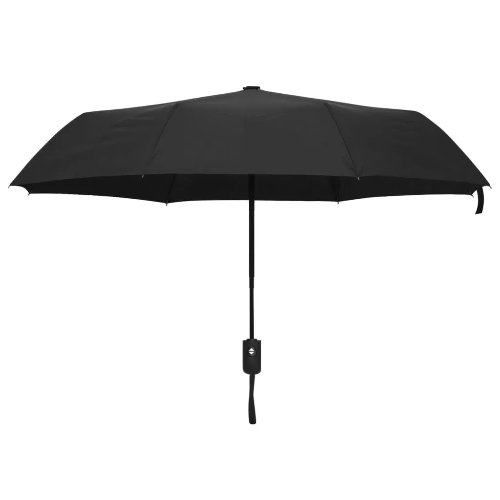 vidaXL Automatic Folding Umbrella Black 95 cm