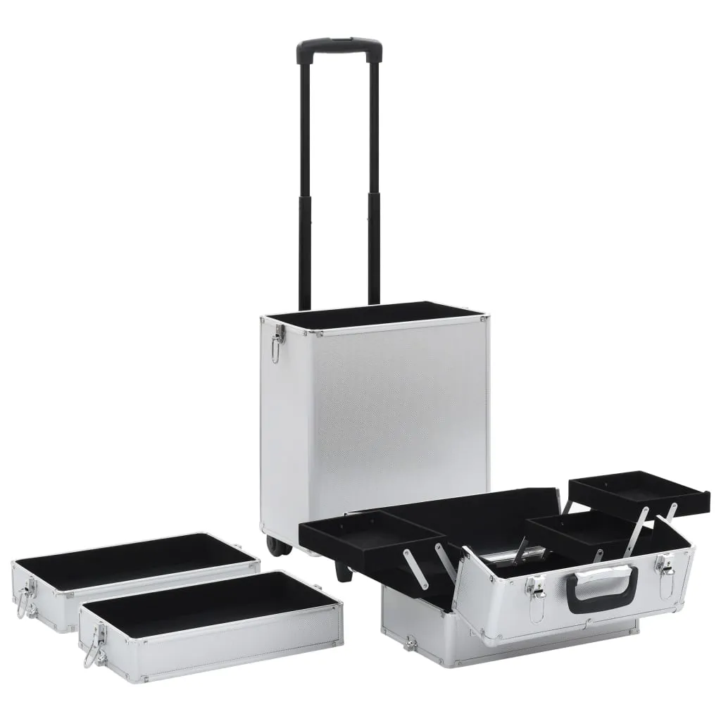 vidaXL Make-up Trolley Aluminium Silver