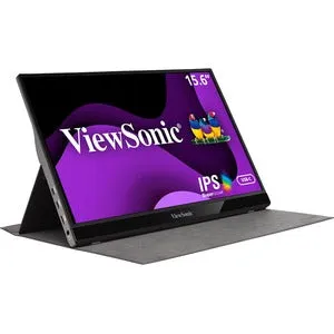 ViewSonic VG1655 15.6 Inch 1080p Portable Monitor with 2 Way Powered 60W USB C, IPS, Eye Care, Dual Speakers, Built-in Stand with Magnetic Cover