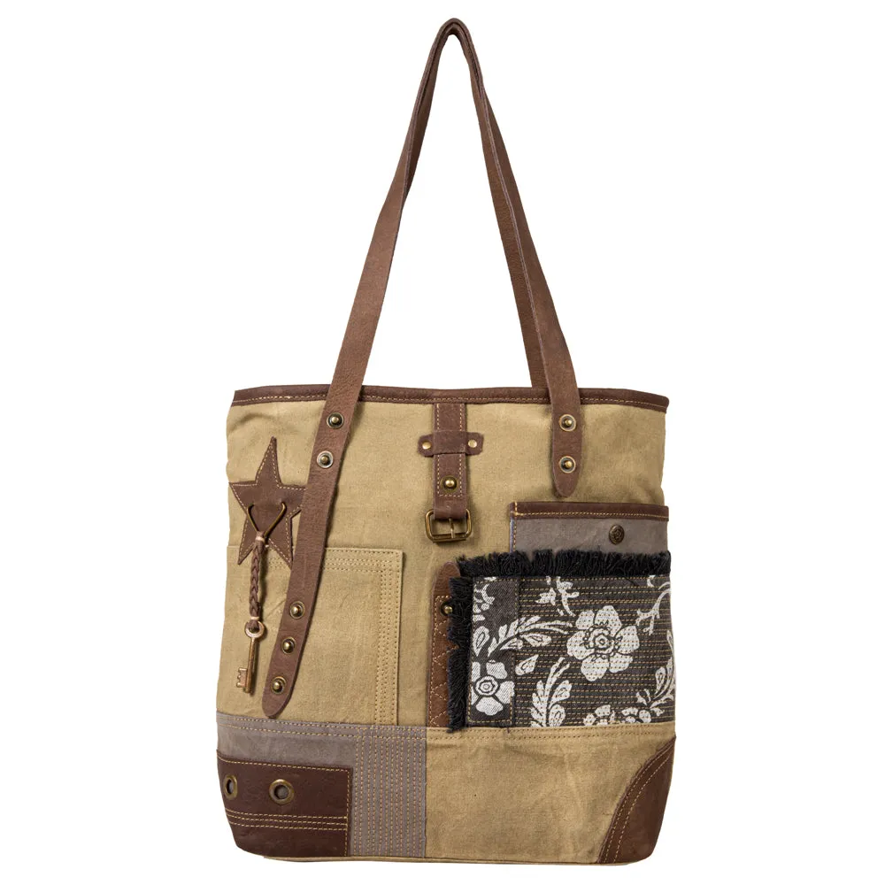 Vintage Intrigue Patchwork Tote Bag