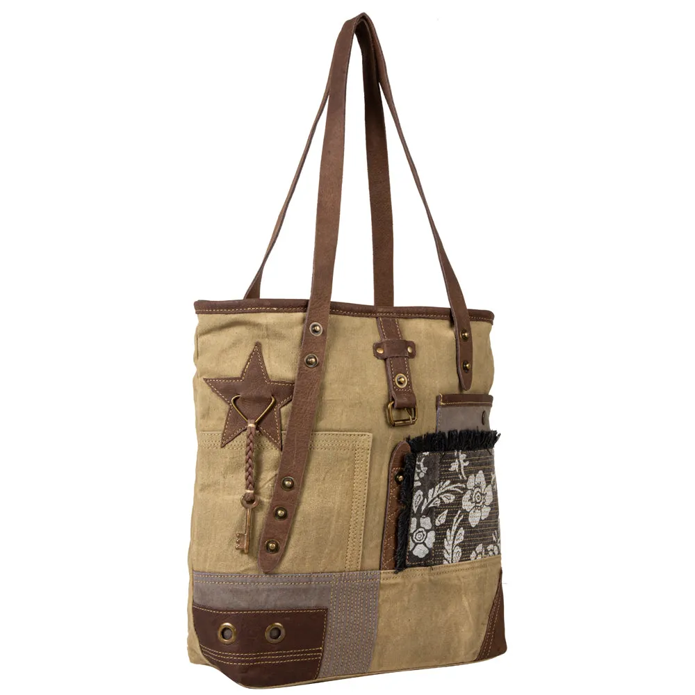 Vintage Intrigue Patchwork Tote Bag