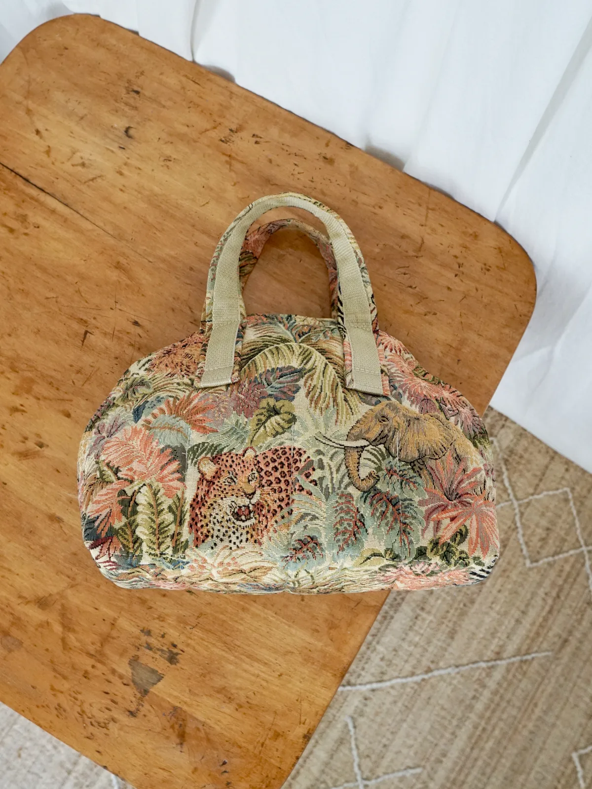 Vintage Jungle Tapestry Travel Bag