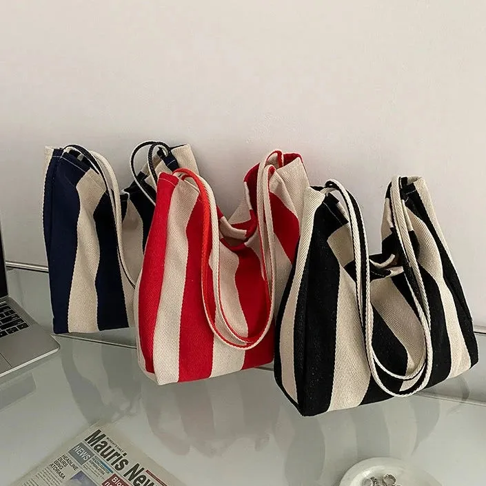 Vintage Stripe Canvas Shoulder Bag