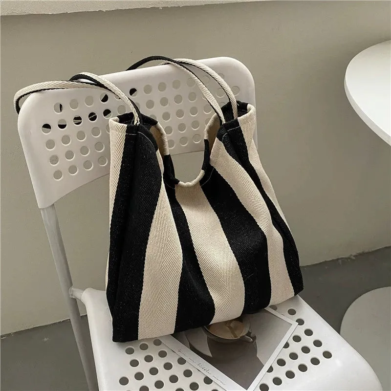 Vintage Stripe Canvas Shoulder Bag