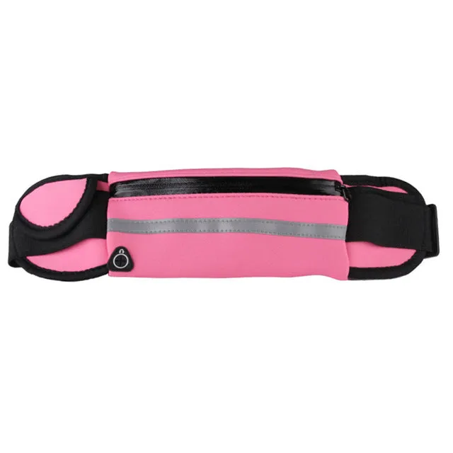 Waterproof Sport Runner Waist Bum Bag Running Jogging Belt Pouch Zip Fanny Pack Adjustable and Elastic Strap