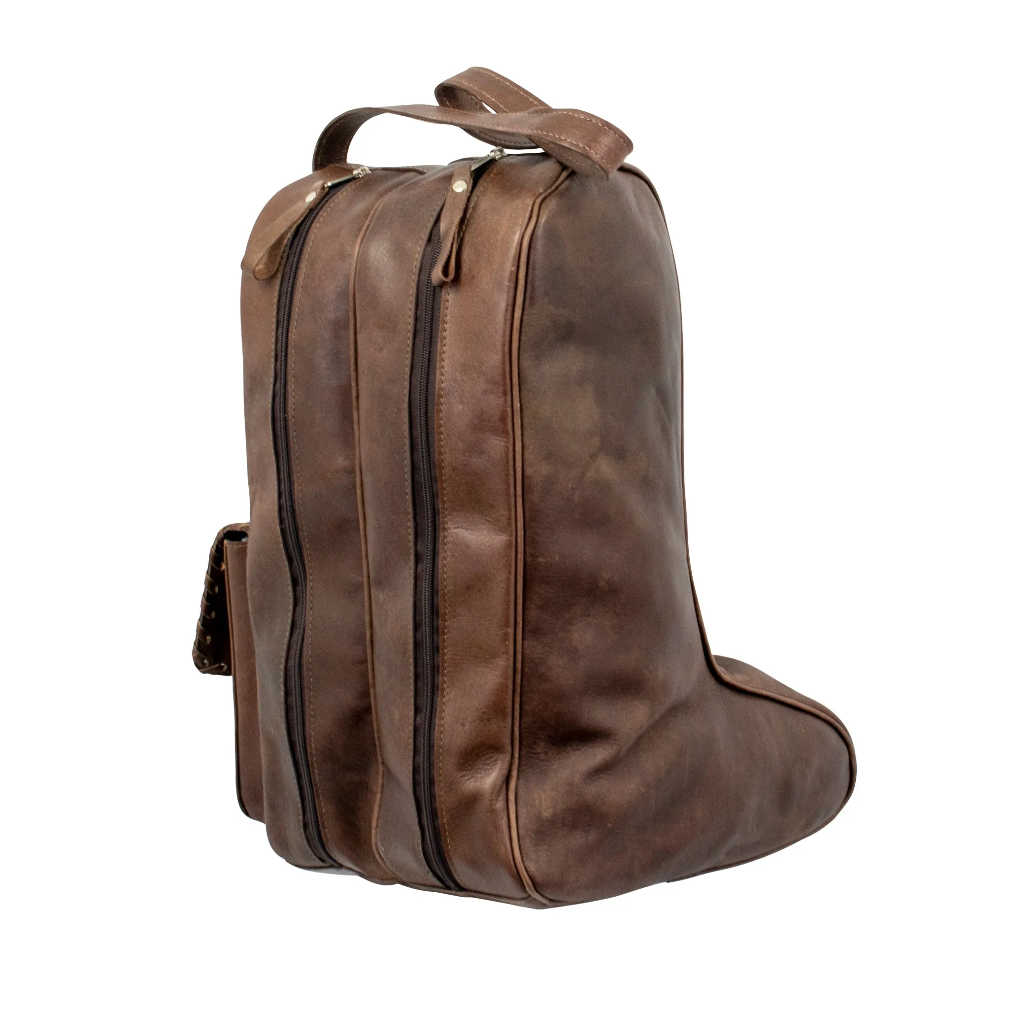 Waxed Leather Boot Bag w/ 2 Individual Compartments