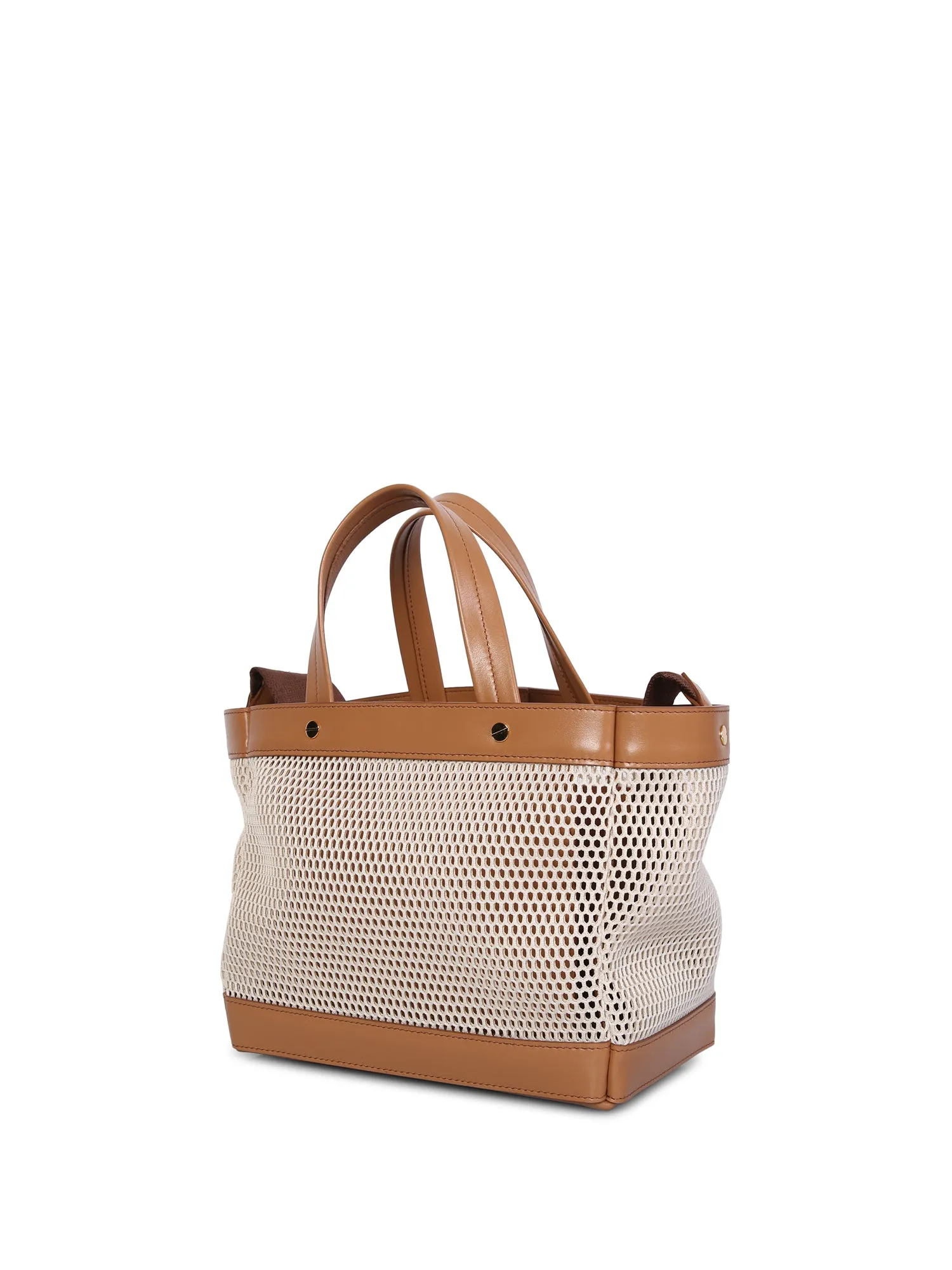 White and beige Mini Shopping bag