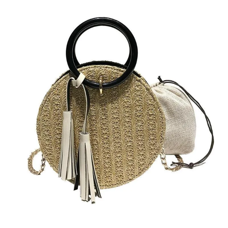 Women Handmade Round Beach Shoulder Bag