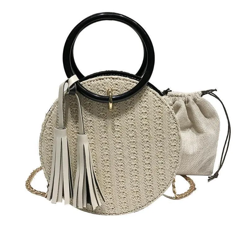 Women Handmade Round Beach Shoulder Bag