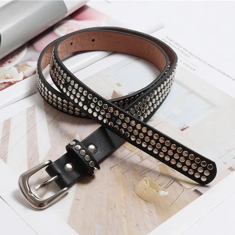 Women's Rivet Studded Leather Purse - Belt Bag