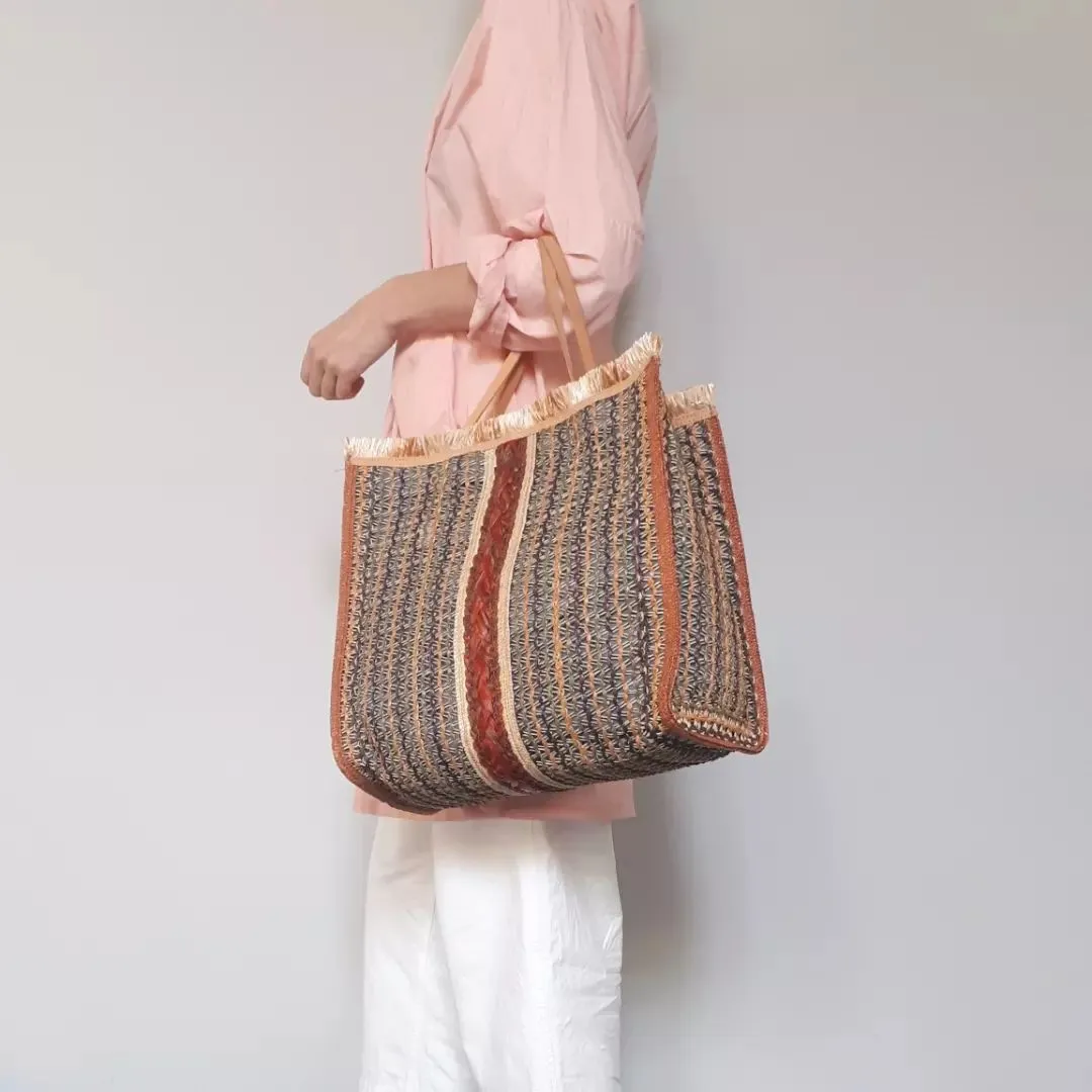 Woven Raffia Shopping Bag